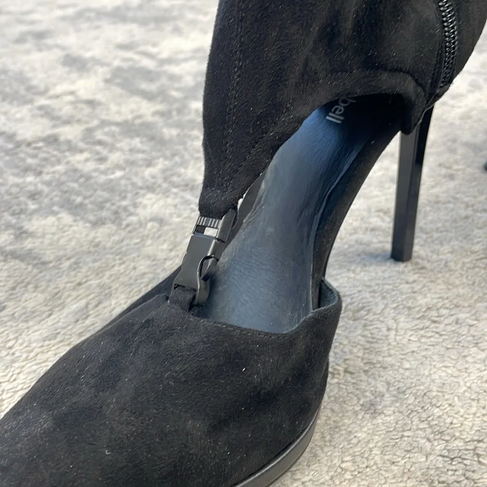 Jeffrey Campbell Vortexx Cut Out Over The Knee Boots Stiletto Pointed Toe Black